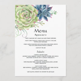 Menu Casamento de Succulents de Cactus Desert Watercolo