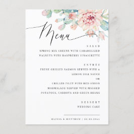 Menu Casamento De Suculento Floral Elegante. Janto Botâ