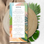 Menu Casamento de Teal de Coral Abstrato Tropical Negri<br><div class="desc">Imprima seus convidados com nossos Bold Abstrato Coral Coral Menus. A design moderna e elegante combinada com matizes tropicais torna a sua experiência de jantar elegante e inesquecível.</div>