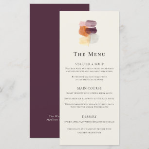 Menu Casamento de Terracotta de Pó de Folha Elegante