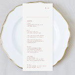 Menu Casamento de Terracotta Modern White Monogramas<br><div class="desc">menu fino para corresponder à coleção *se quiser mais opções de papel,  este design pode ser transferido para um programa fino *ou para mais ajuda contacte-me</div>
