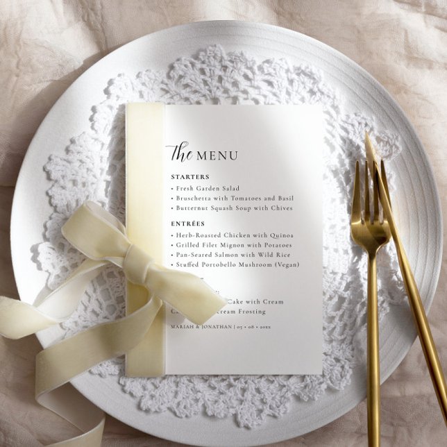 Menu Casamento de Tipografia Mínima Elegante (Criador carregado)