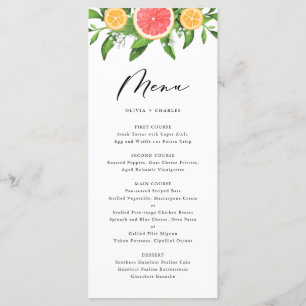 Menu Casamento de Toranjas Aquáticas e Laranjas Citrin