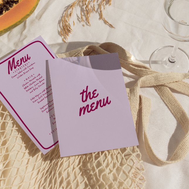 Menu Casamento de Trendy Moderno com Brilho Colorido Fu (Criador carregado)