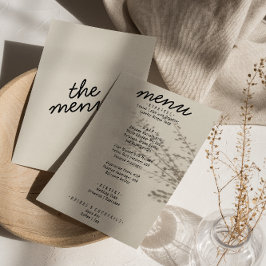 Menu Casamento de Trendy Moderno com Creme Negra