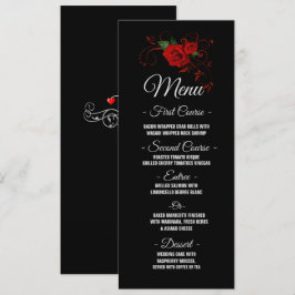 Menu Casamento de Tuxedo Suit & Bride Silhouette