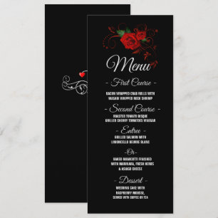 Menu Casamento de Tuxedo Suit & Bride Silhouette