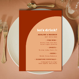Menu Casamento de Vamos de Arch Terracotta Chic Peach T