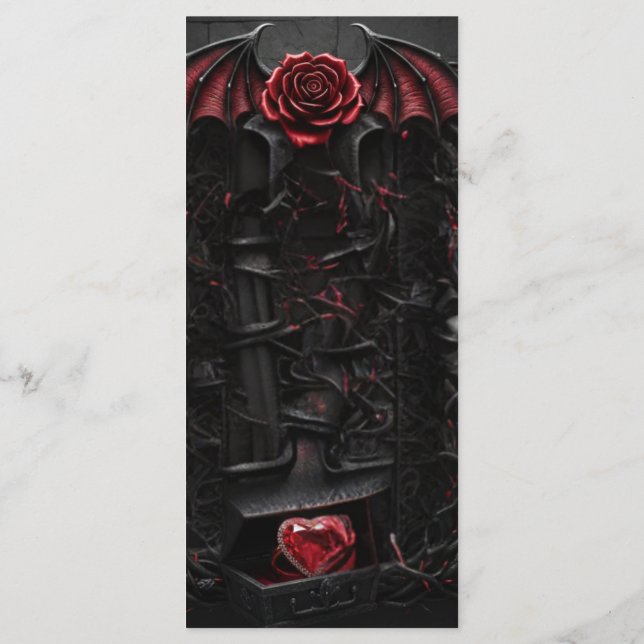 Menu Casamento de Vampiro Gótico de Noite Eterna Romanc (Verso)