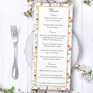 Menu Casamento de Verão com Primavera de flor selvagem