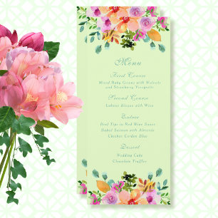 Menu Casamento de Verão com Primavera Floral Verde de C