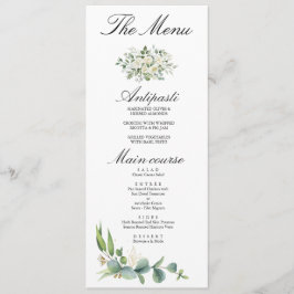 Menu Casamento de Verão com Verde Folhagem de Eucalipto