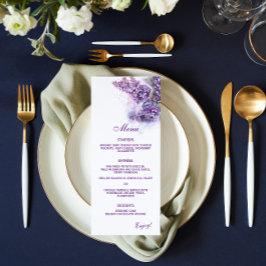 Menu Casamento de Verão de Lilacs Primavera