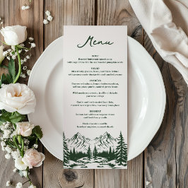 Menu Casamento de Verão na Montanha Desenhado à Mão