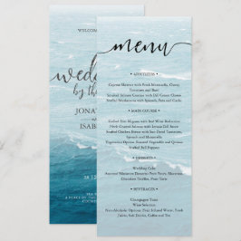 Menu Casamento de verão pelo mar azul ondulado, ombre o