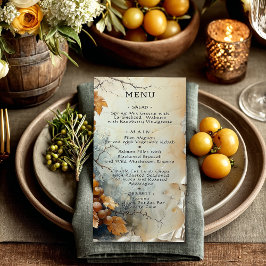 Menu Casamento de vinhas com aquarela Elegante