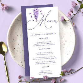 Menu Casamento de Wisteria de Calliografia por Aquarela