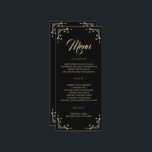 Menu Casamento Deco Dourado Retro Negro Elegante<br><div class="desc">Menu de Casamento Deco Dourado Retro Preto. Itens correspondentes disponíveis.</div>