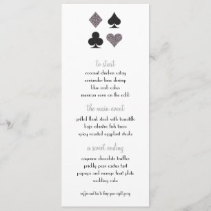 Menu Casamento Destino Vegas Faux Platinum Glitter