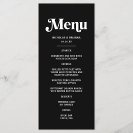 Menu Casamento Disco Preto Moderno