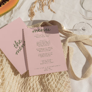 Menu Casamento Divertido de Verão Caprichoso Rosa Moder