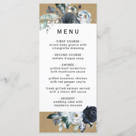 Menu Casamento do Boho White Marinho Peony Faux Brown K