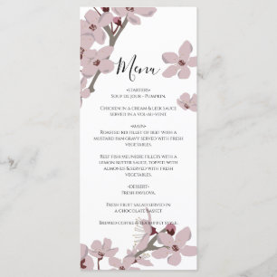Menu Casamento do Floral de Cereja com Flor Elegante