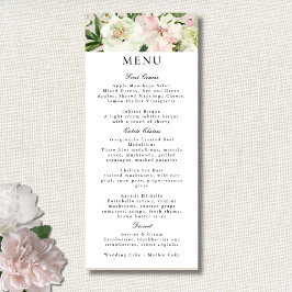 Menu Casamento do Jardim de Pedônia de Blush Branco Ele