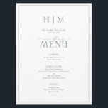Menu Casamento do Monograma da Caligrafia Verde Elegant<br><div class="desc">Planejar um casamento pode ser um processo estressante, mas não deixe que os menus sejam uma de suas preocupações. Apresentando o menu de casamento do monograma verde da caligrafia Elegante. Este menu moderno, formal, mas elegante terá todos os olhos na mesa! Os convidados se maravilharão com o menu de 6,...</div>