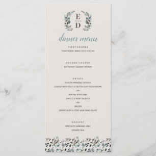 Menu Casamento do monograma da casca de ovo   da crista