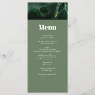 Menu Casamento do Monograma Verde Moderno