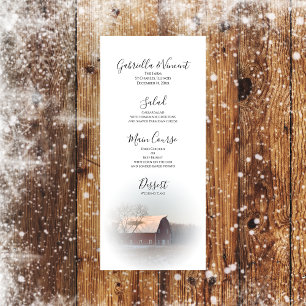 Menu Casamento do País de inverno com neve coberta