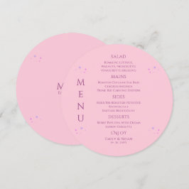 Menu Casamento do Sol Lua Estrelas Rosa Roxo Celestial