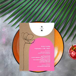 Menu Casamento dos Monogramas Cor-de-Rosa dos Arcos Flo