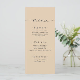 Menu Casamento Dourado Amarelo-Duado de Cor Sólida Mini