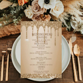 Menu Casamento Dourado com Champagne Beige