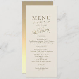 Menu Casamento Dourado da Caligrafia