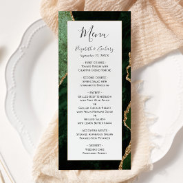Menu Casamento Dourado de Agatos Moderno Hunter Verde