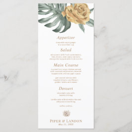 Menu Casamento Dourado de Flor Tropical de Oásis de Mon