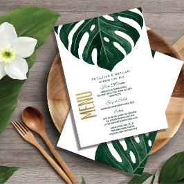 Menu Casamento Dourado de folha de queijo suíço tropica