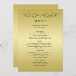 Menu Casamento Dourado de luxo elegante