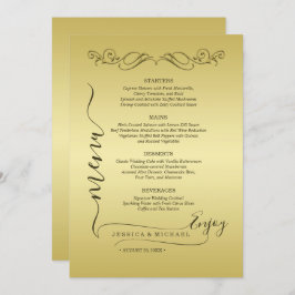 Menu Casamento Dourado de luxo elegante