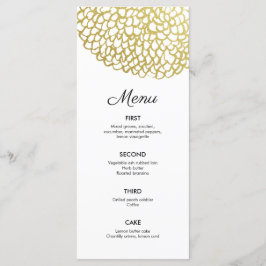 Menu Casamento Dourado de Padrões Petais desenhados à m