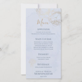 Menu Casamento Dourado de Rosa de Aquarela Dourada