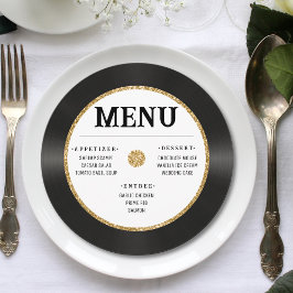 Menu Casamento Dourado de vinil com brilho  na Retro Vi