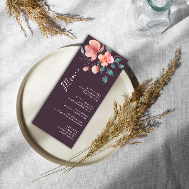 Menu Casamento Dourado e rosa moderno elegante (Criador carregado)