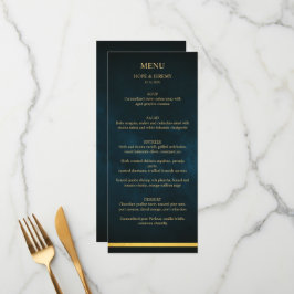 Menu Casamento Dourado Emerald Velvet Fada Elegante