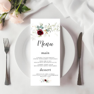 Menu Casamento Dourado Floral de Charm Airy Greenery Bu