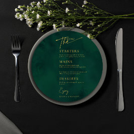Menu Casamento Dourado Islâmico Real Emerald Green