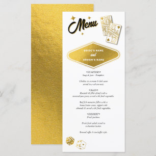 Menu Casamento Dourado no Destino de Cassino de Las Veg